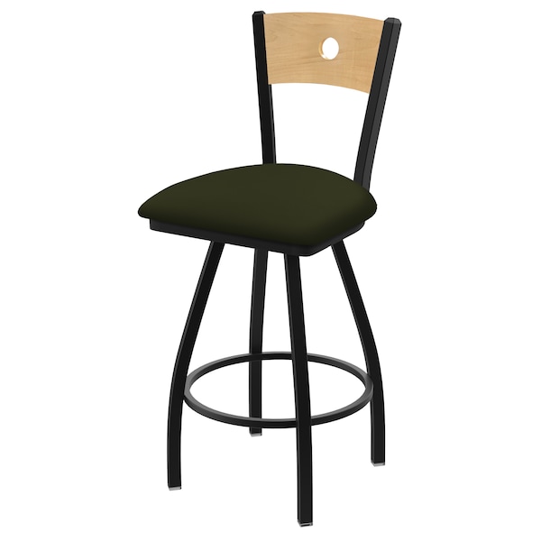 36" Swivel Counter Stool, Nickel Finish, Nat Back, Canter Pine Seat